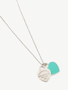 Tiffany & Co. Return to Tiffany Sterling Silver Double Heart Tag Necklace